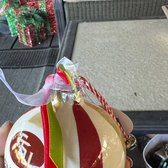 FSU Reindeer Holiday Ornament - White and Brown - Picture 3 of 6